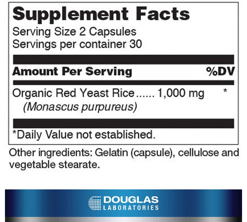 Ферментований червоний дріжджовий рис Douglas Laboratories Beni-Koji RYR 60 капс