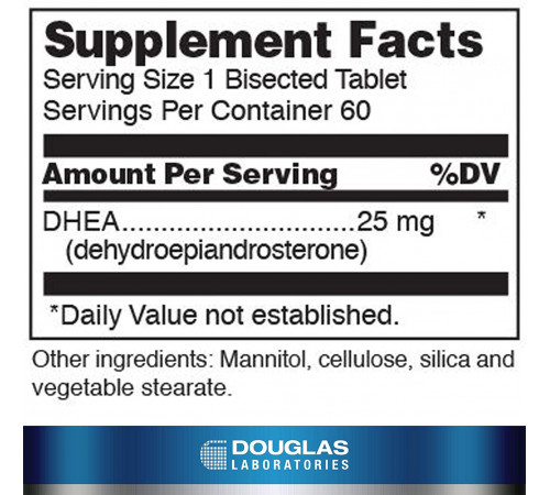 ДГЕА Douglas Laboratories DHEA 25 мг 60 таб