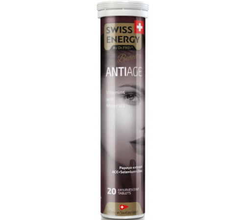 Вітаміни та мінерали для жінок Swiss Energy ANTI AGE ACE Zn Se Papaya CH 20 шипучих пігулок