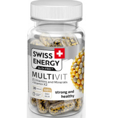 Мультивітаміни з вітаміном К2 Swiss Energy MULTIVIT 25 Vitamins and Minerals+Vitamin K2 30 капс