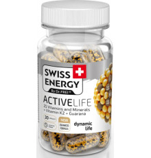 Вітаміни та мінерали з гуараною Swiss Energy ACTIVELIFE 25 Vitamins and Minerals+Vitamin K2+Guarana 30 капс