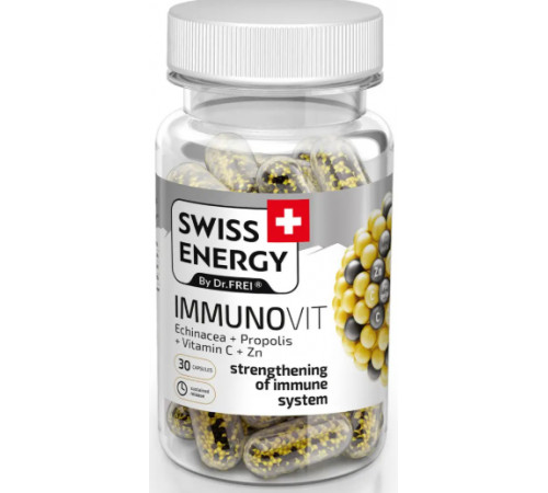 Підтримка імунітету Swiss Energy IMMUNOVIT Echinacea+Propolis+Vitamin C+Zn 30 капс
