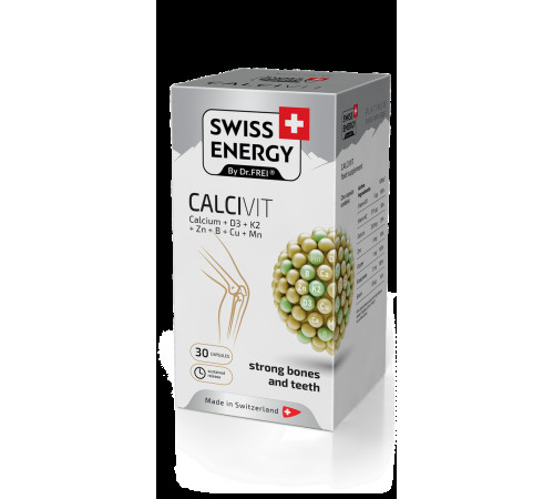 Здоров'я кісток та зубів Swiss Energy CALCIVIT Calcium+Vitamin D3+Vitamin K2 30 капс