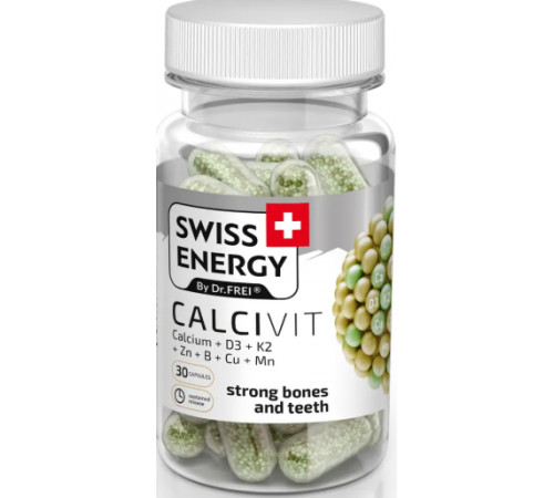 Здоров'я кісток та зубів Swiss Energy CALCIVIT Calcium+Vitamin D3+Vitamin K2 30 капс