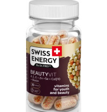 Вітаміни та мінерали для волосся Swiss Energy BEAUTYVIT ACE+Zn+Se+CoQ10+Biotin 30 капс