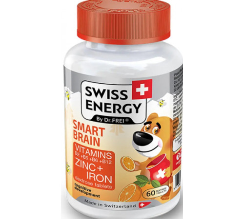 Мультивітаміни для мозку для дітей Swiss SMART BRAIN 60 жув таб йогурт-апельсин