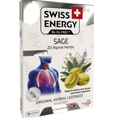 Льодяники від застуди Swiss Energy Herbal Lozenges Blister 20 herbs + Sage 12 льод