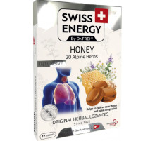 Льодяники від застуди Swiss Energy Herbal Lozenges Blister 20 herbs Honey 12 льод мед