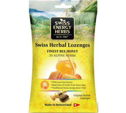 Леденцы от простуды Swiss Energy Herbal Lozenges Bag 20 herbs + Honey  12 шт мед