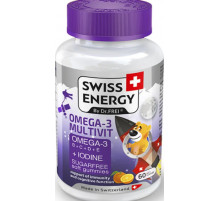 Мультивітаміни з Омега-3 та йодом для дітей Swiss Energy OMEGA-3 MULTIVIT kids 60 жев таб