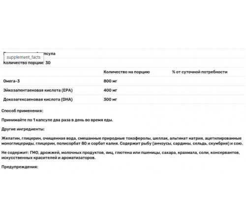 Омега-3 Swiss Energy Omega-3 CARDIO MAX blister 30 капс