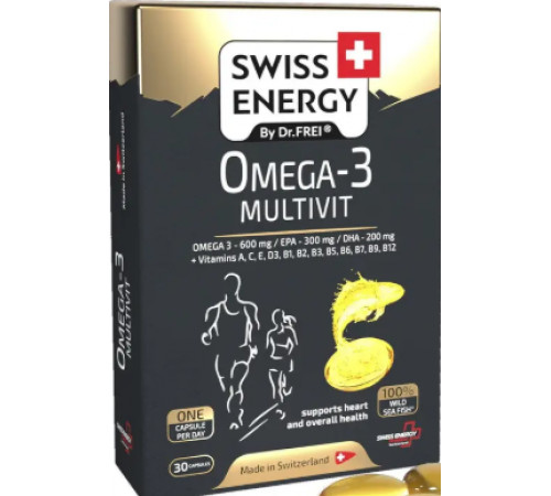 Мультивітаміни з Омега-3 Swiss Energy Omega-3 MULTIVIT blister 30 гел капс