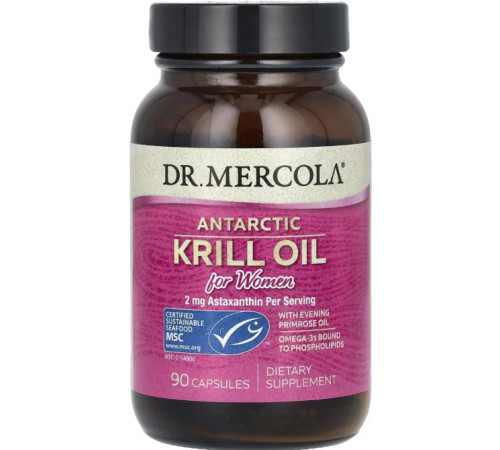 Жир криля для жінок Dr. Mercola Krill Oil 90 капс