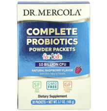 Пробіотики для дітей Dr. Mercola Complete Probiotics 10 млрд КОЕ 30 пакетов по 3.5 г малина