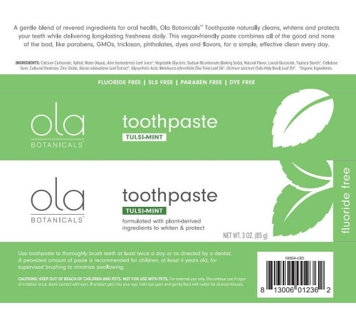 Зубна паста без фториду Dr. Mercola Toothpaste 85 г освіжаюча м'ята