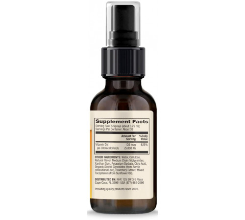 Вітамін Д3 рідкий 5000 Dr. Mercola Vitamin D3 29 мл зі смаком апельсину