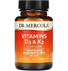 Вітамін Д3 та К2 Dr. Mercola Vitamins D3 & K2 30 капсул