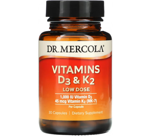 Вітамін Д3 та К2 Dr. Mercola Vitamins D3 & K2 30 капсул