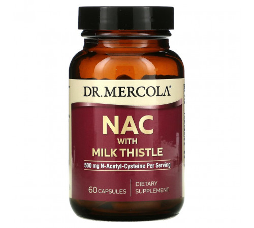 N-ацетилцистеїн з розторопшою Dr. Mercola NAC with Milk Thistle 60 капс