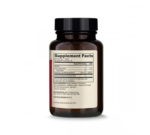 Вітамін В12 метилкобаламин Dr. Mercola Vitamin B12 1000 мкг, 30 жув таб вишня