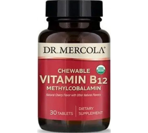 Вітамін В12 метилкобаламин Dr. Mercola Vitamin B12 1000 мкг, 30 жув таб вишня