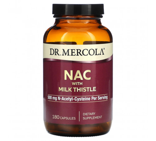 N-ацетил-L-цистеїн NAC з розторопшою Pterostilbene Dr. Mercola 180 капс
