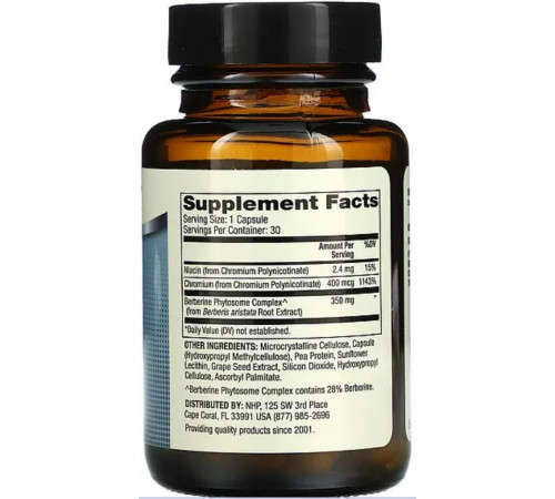 Берберін з хромом Dr. Mercola Biothin Berberine with Chromium 30 капсул