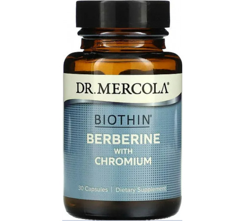 Берберін з хромом Dr. Mercola Biothin Berberine with Chromium 30 капсул