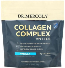 Колагеновий комплекс типів l, ll та lll Dr. Mercola Collagen Complex 5 г 309 грам ваниль