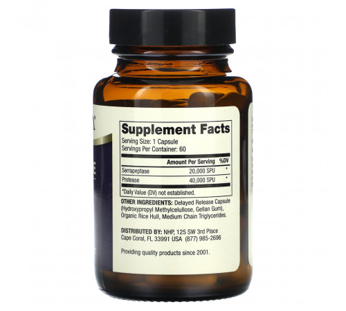 Серрапептаза  Dr. Mercola Serrapeptase Enzymes 60 капс