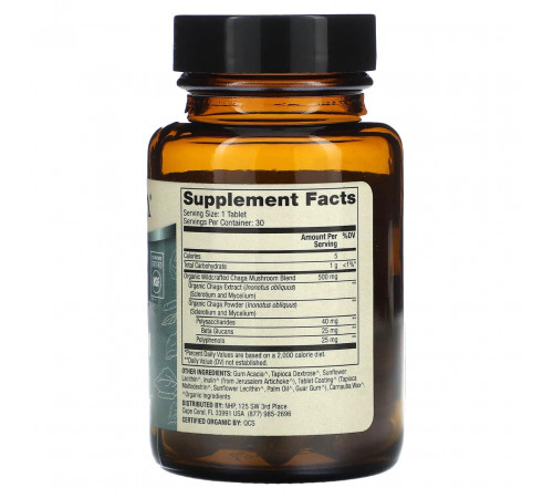 Гриб Чага  Dr. Mercola Chaga Mushroom 30 таб