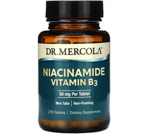 Ниацинамид (витамин B3) Dr. Mercola Niacinamide Vitamin B3 50 мг 270 таб