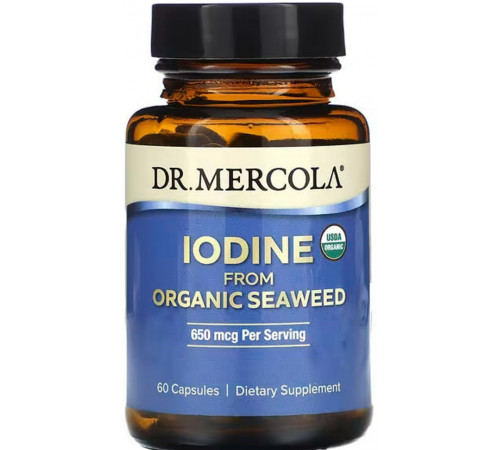 Йод із морських водоростей Dr. Mercola Iodine From Organic Seaweed 60 капс