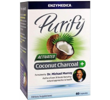 Активированный уголь из кокоса Enzymedica Activated Coconut Charcoal+ 60 капс