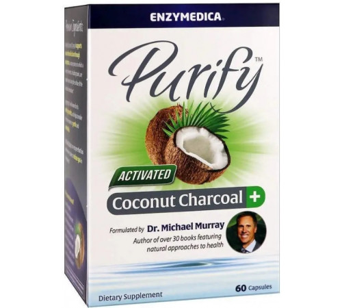 Активоване вугілля з кокоса Enzymedica Activated Coconut Charcoal+ 60 капс