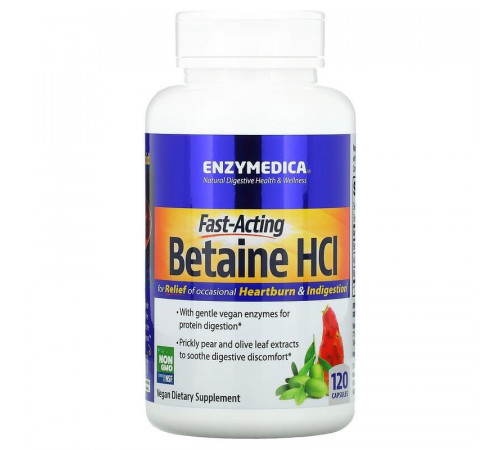 Бетаїн гідрохлорид Enzymedica Betaine HCI 120 капс