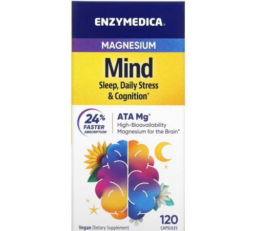Магній (ацетилтауринат) для сну Enzymedica Magnesium Mind 120 капс