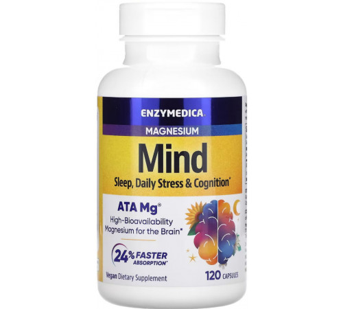 Магній (ацетилтауринат) для сну Enzymedica Magnesium Mind 120 капс
