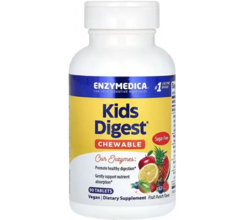 Пищеварительные ферменты для детей Enzymedica Kids Digest 90 жев таб фрукты