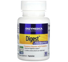 Ферменти і пробіотики, Digest + Probiotics, Enzymedica, 30 капсул Bio