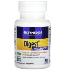 Ферменти і пробіотики, Digest + Probiotics, Enzymedica, 30 капсул Bio