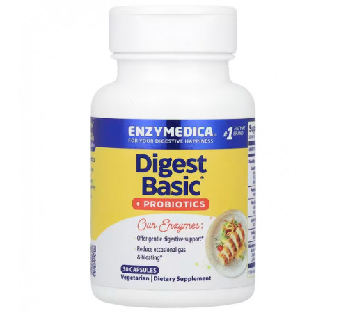 Ферменти та пробіотики Enzymedica Digest Basic + Probiotics 30 капс