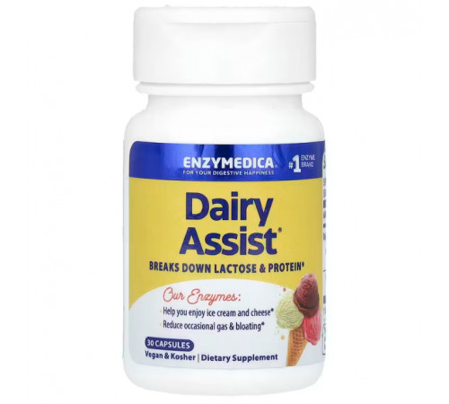 Ферменты для переваривания лактозы Enzymedica DairyAssist 30 капс