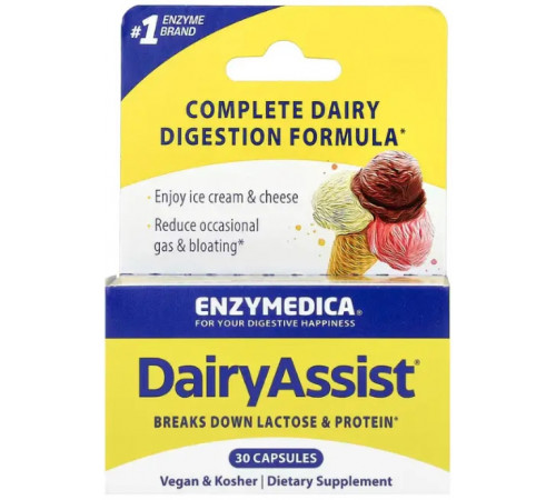Ферменты для переваривания лактозы Enzymedica DairyAssist 30 капс