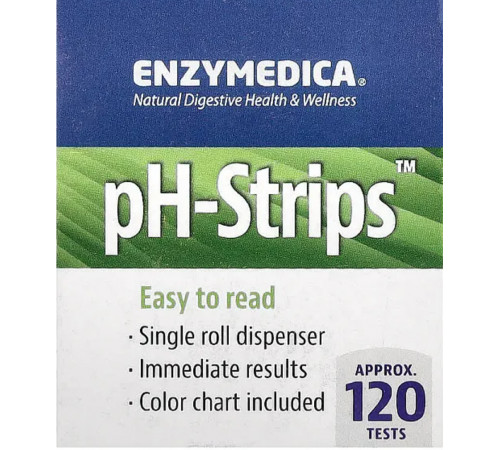 Тест-полоски для определения рН Enzymedica pH-Strips 120 тестов
