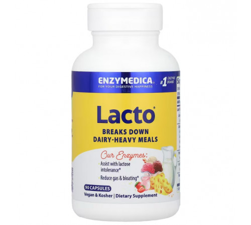 Ферменти для травлення лактози Enzymedica Lacto 90 капс