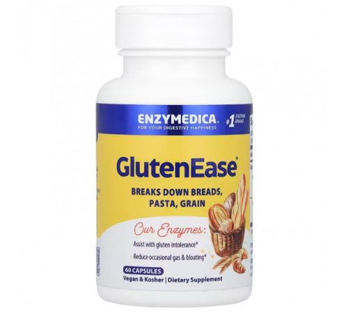 Ферменты для переваривания глютена Enzymedica GlutenEase 60 капсул