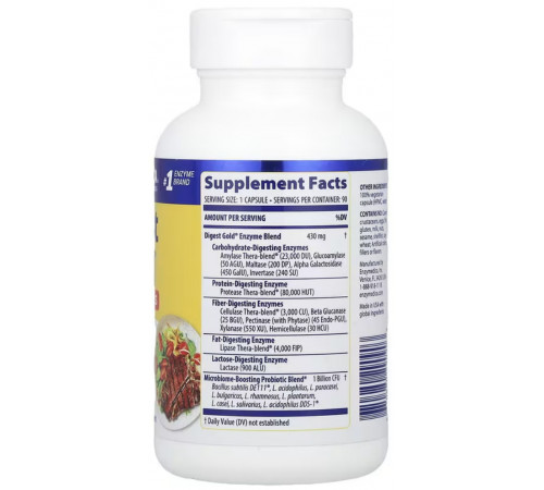 Ензими суміш плюс пробіотики Enzymedica Digest Gold Probiotics 90 капс