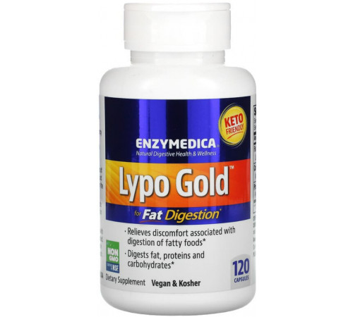 Оптимізатор перетравлення жиру ферменти Enzymedica Lypo Gold 120 капс