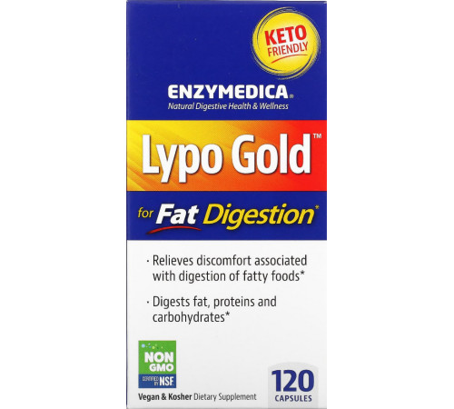 Оптимізатор перетравлення жиру ферменти Enzymedica Lypo Gold 120 капс